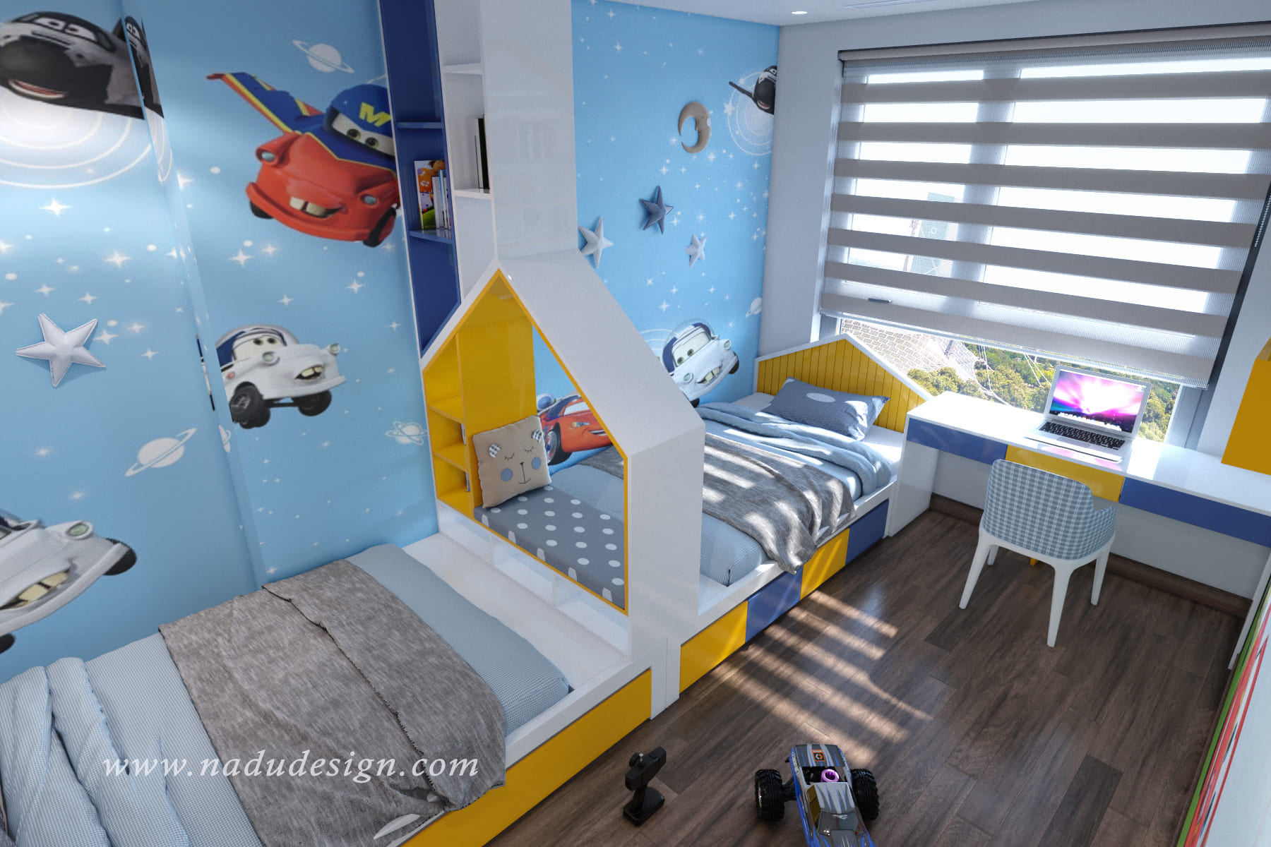 Thiết kế nội thất phòng ngủ đôi cho bé