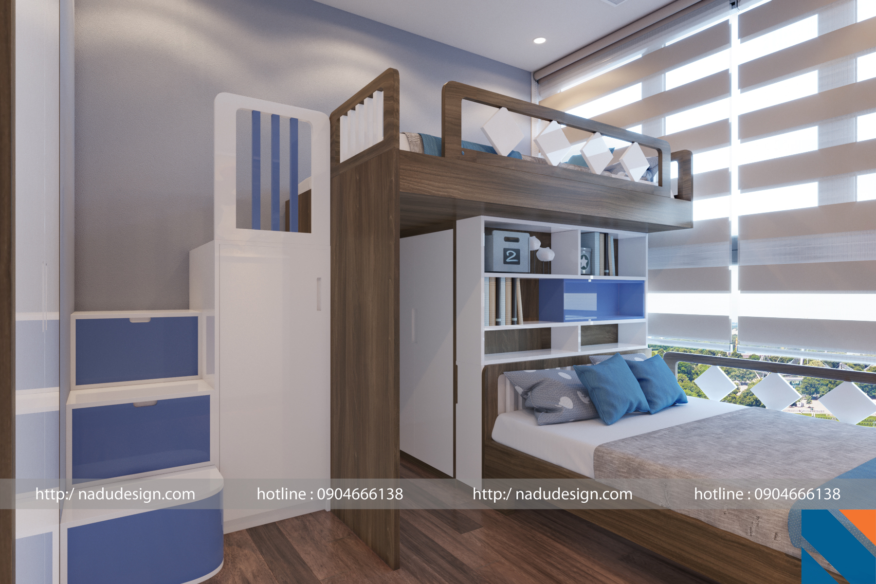 Thiết kế nội thất phòng ngủ cho con