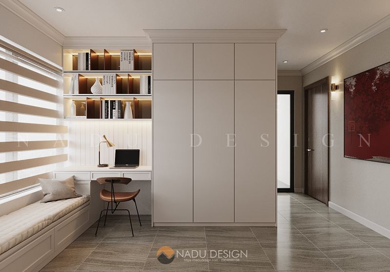 Sử dụng tủ âm tường làm từ nhựa cũng mang lại vẻ đẹp không kém chất liệu khác trong nội thất