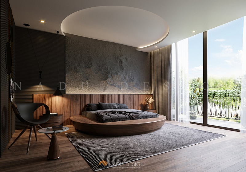 Nội trhaats phòng ngủ từ gỗ óc chó mang đến vẻ đẹp sang trọng, đẳng cấp