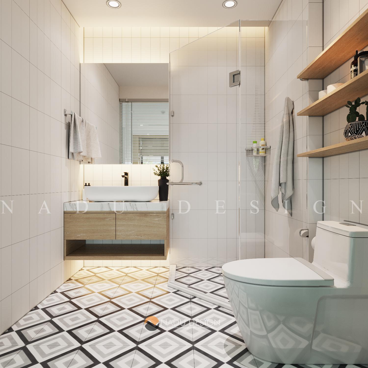 Với phòng tắm 4m2 sang trọng, bạn sẽ được trải nghiệm sự tiện nghi và đầy đủ tiện ích, từ những chi tiết nhỏ đến thiết bị hiện đại và sang trọng.