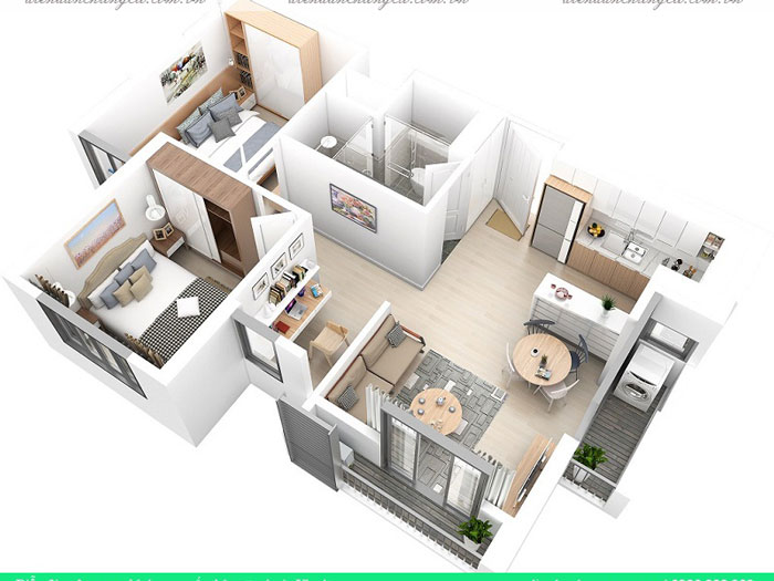 Top 7 mẫu thiết kế căn hộ chung cư 50m2 đẹp và sang nhất