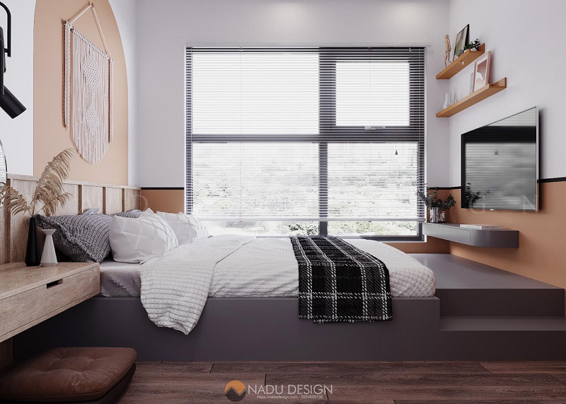 Mẫu thiết kế nội thất phòng ngủ đẹp tiện nghi cho không gian hẹp