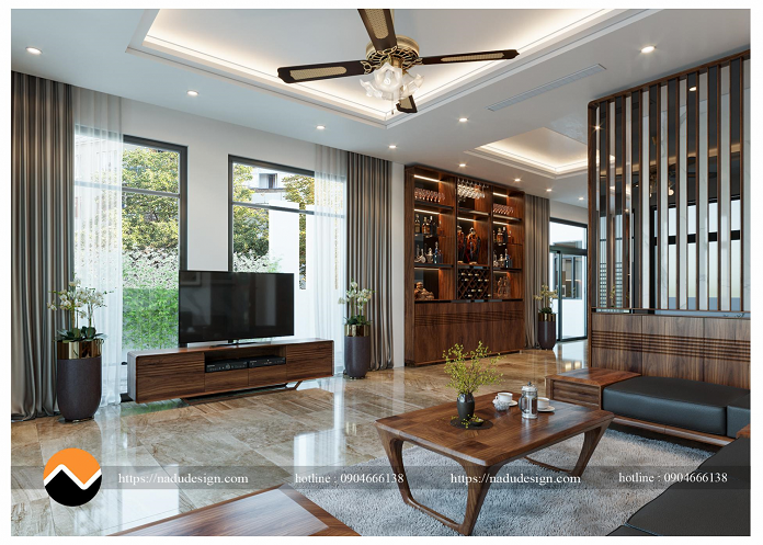 C&aacute;ch thiết kế nội thất ph&ograve;ng kh&aacute;ch đẹp bằng gỗ