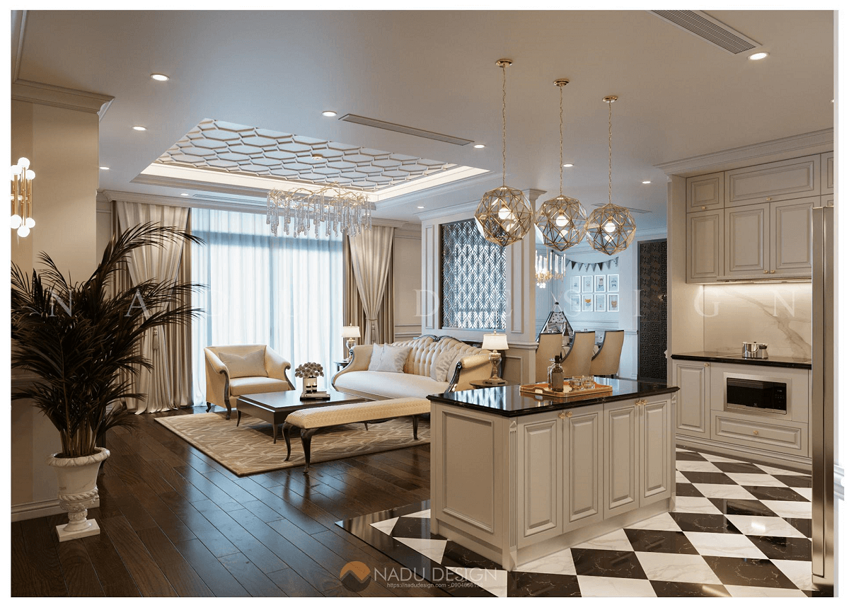 Chú ý đến không gian và ánh sáng trong thiết kế nội thất phòng khách chung cư