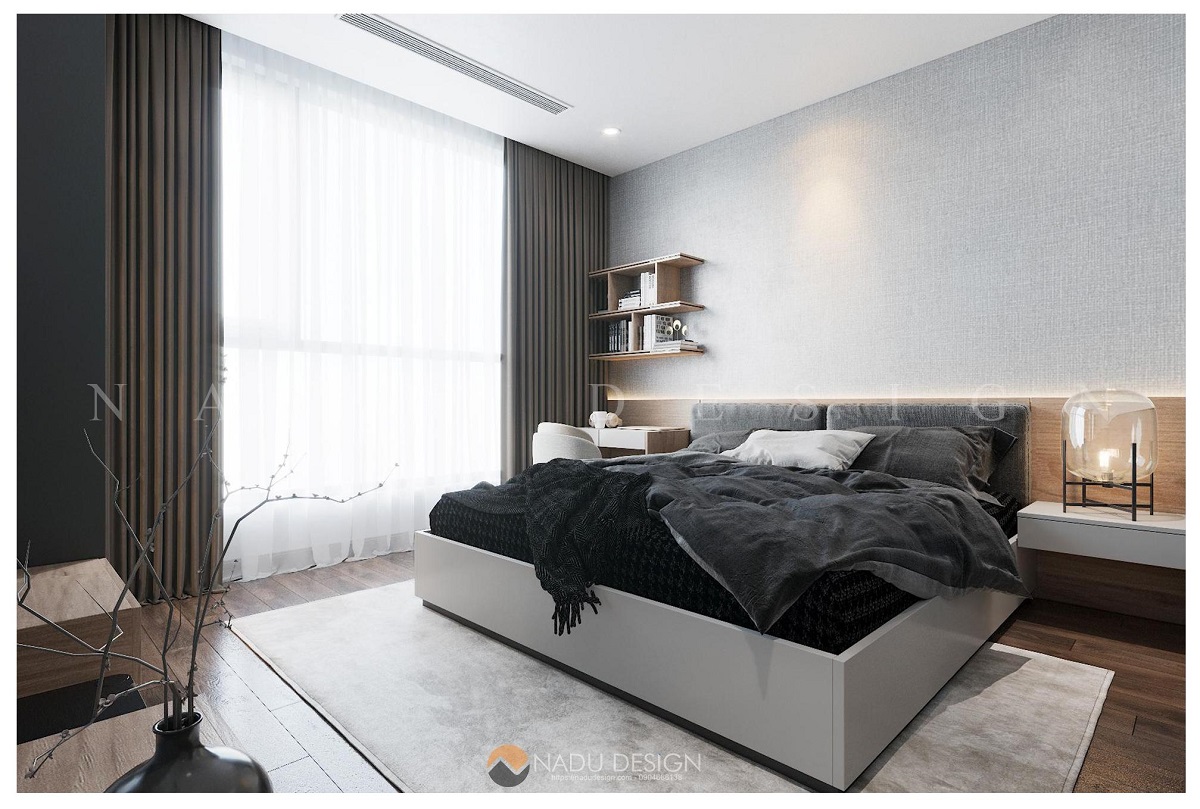 Thiết kế nội thất phòng ngủ chung cư phong cách hiện đại