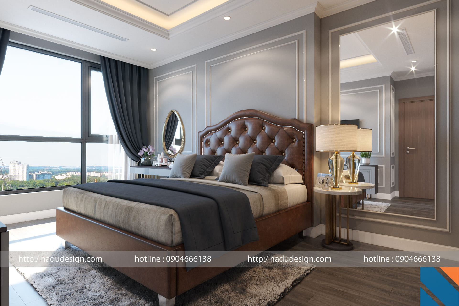 Thiết kế nội thất phòng ngủ chung cư Vinhome